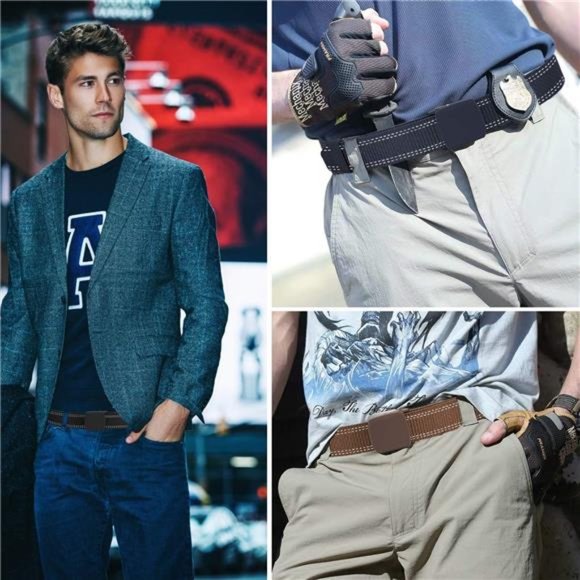 3-Pack Nylon Canvas Belt Plastic Buckle Belt Travel Adjustable Nylon Web Slide - Picture 6 of 6